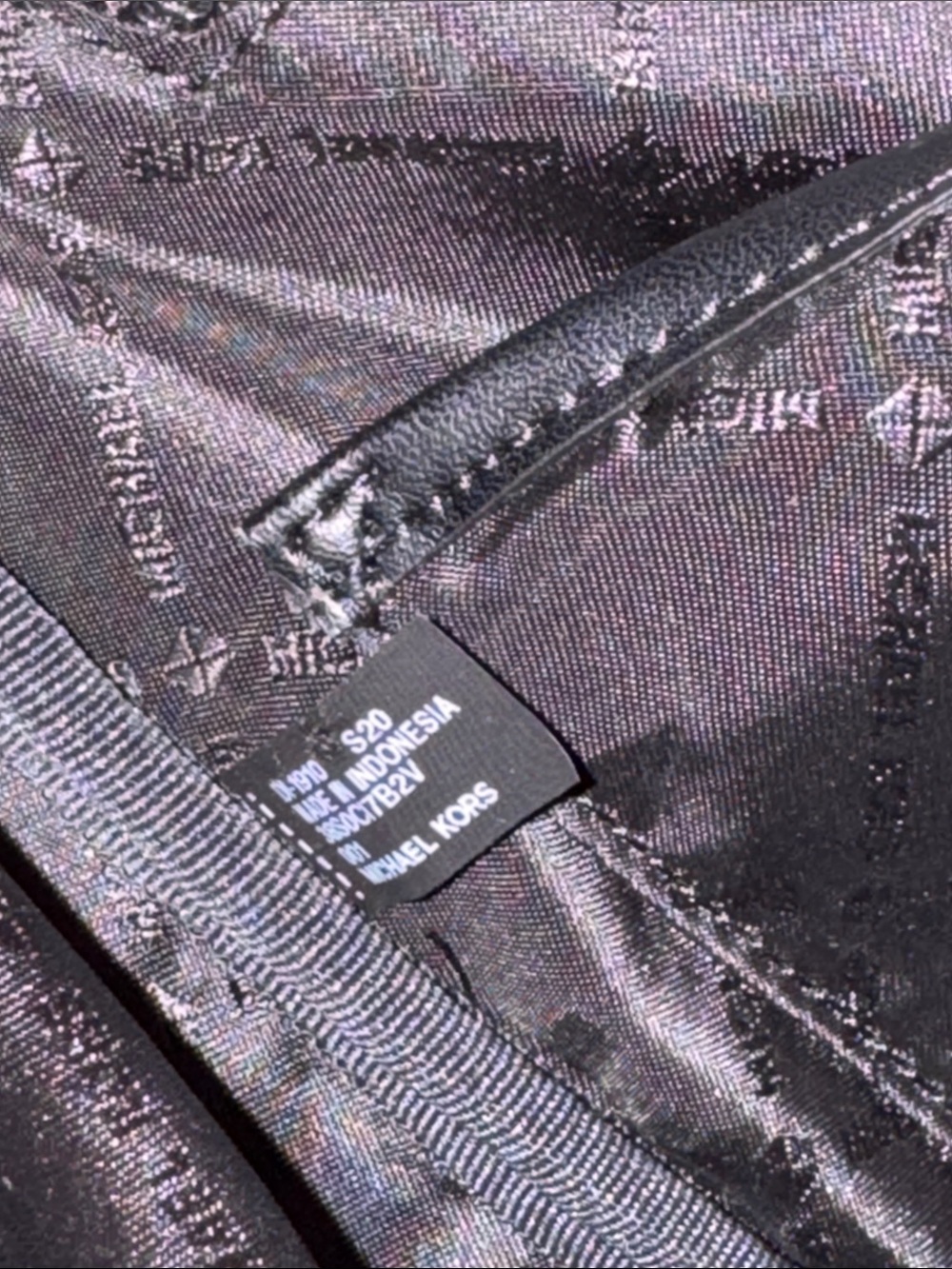 Michael Kors Bag Jet Set MK Logo Black Gray Backpack - Picture 10 of 17